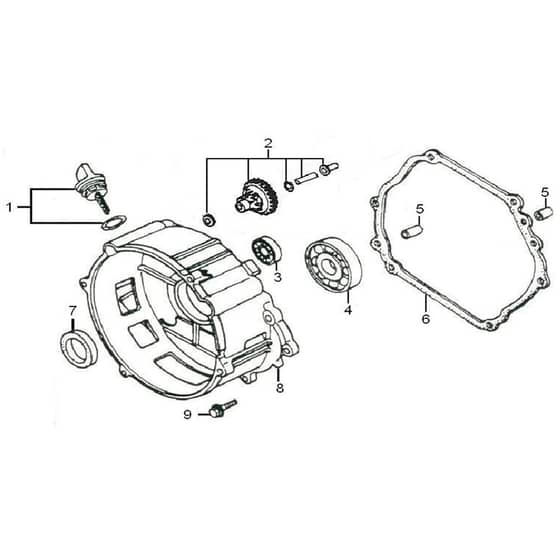 PGE 65E DCS -  - Efco Generator Crankcase cover Diagram