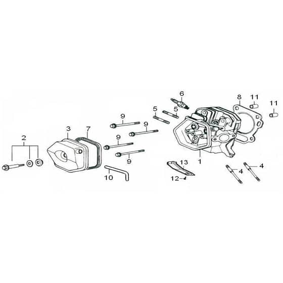 PGE 80E-3 DCS -  - Efco Generator Cylinder Head Diagram