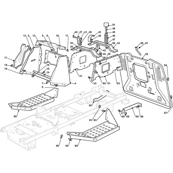 PGX 140 - 2013 - 2T0320273/Y13 - Castel Garden Ride On Mower Frame Diagram