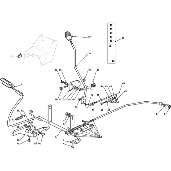 PGX 140 - 2013 - 2T0320273/Y13 - Castel Garden Ride On Mower Gearbox Controls Diagram