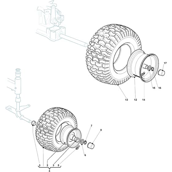 PGX 160 HD - 2016-2020 - 2T0430473/C16 - Castel Garden Ride On Mower Wheel Diagram