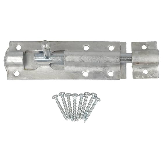 100mm (4") Enclosed Tower Bolt & Fixings - Galvanised - ONLY 3 LEFT