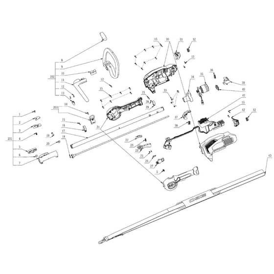 EGO PH1400E - Powerhead (Version B) Main Assy Diagram