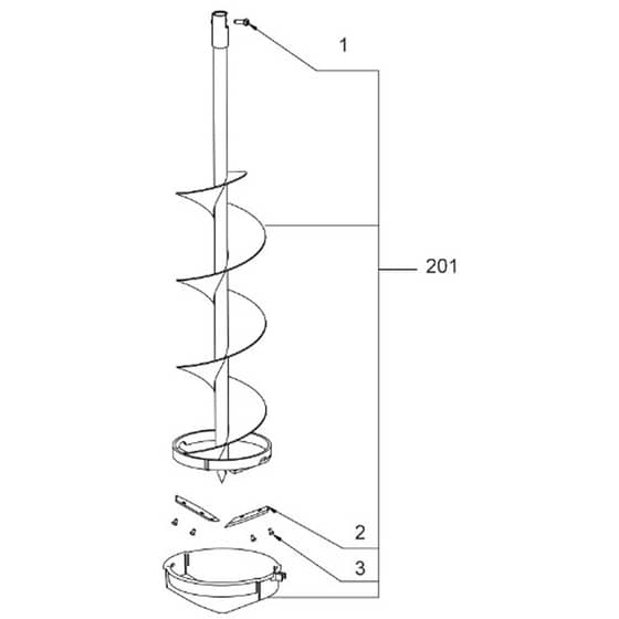 EGO PHA7400E - Earth - Ice Auger (Feb 2025) ITA0800E Ice Aurer Bit Diagram