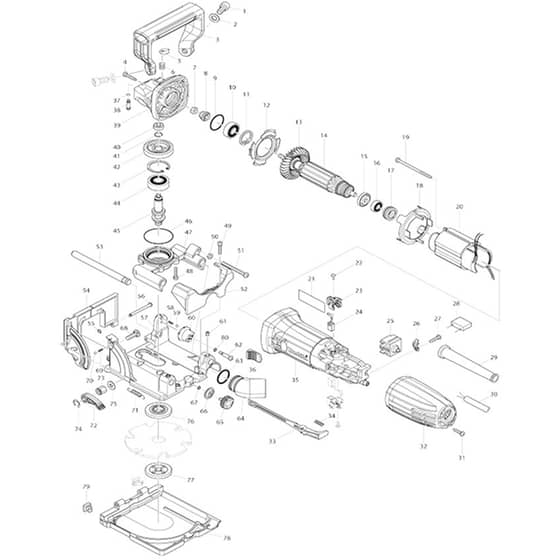 Makita PJ7000 - Plate Joiner - Power Tool Diagram