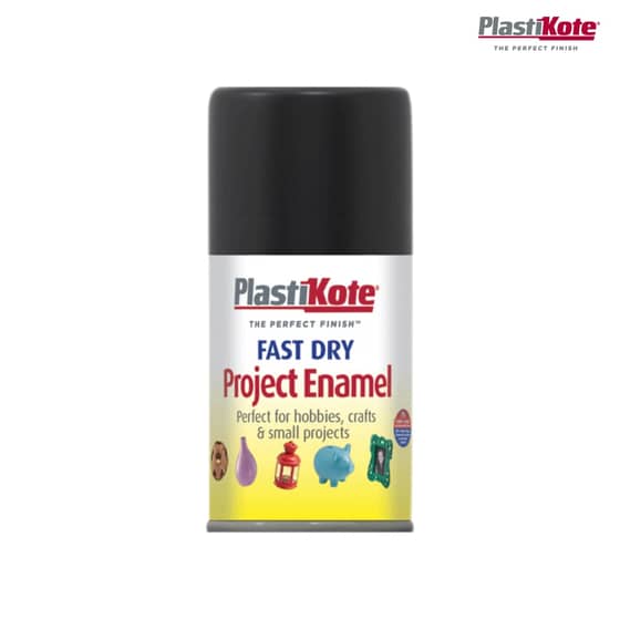 Plasti-kote Fast Dry Enamel Aerosol Black Gloss 100ml - 440.0001010.046