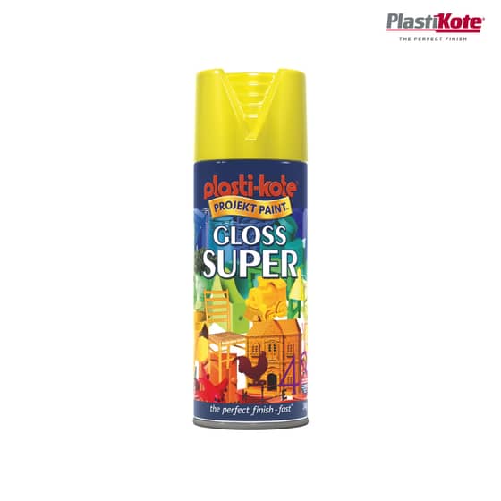 Plasti-kote Super Gloss Spray Yellow 400ml - 440.0011115.076