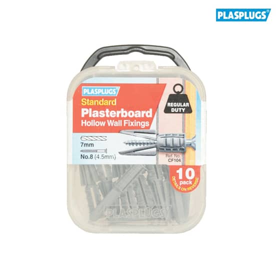 Plasplugs CF 104 Standard Plasterboard Fixings Pack of 10 - CF104