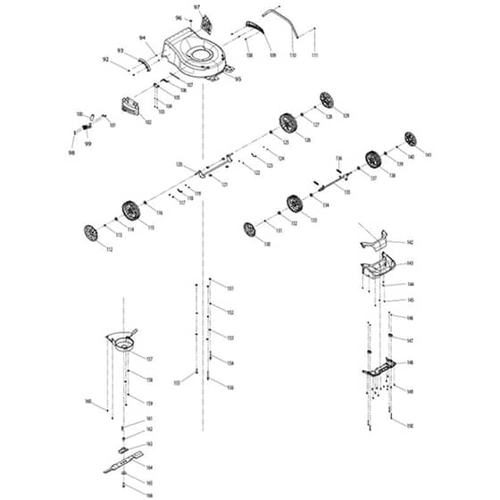 Makita PLM4630N2 - Petrol Lawn Mower - Power Tool 02 Diagram