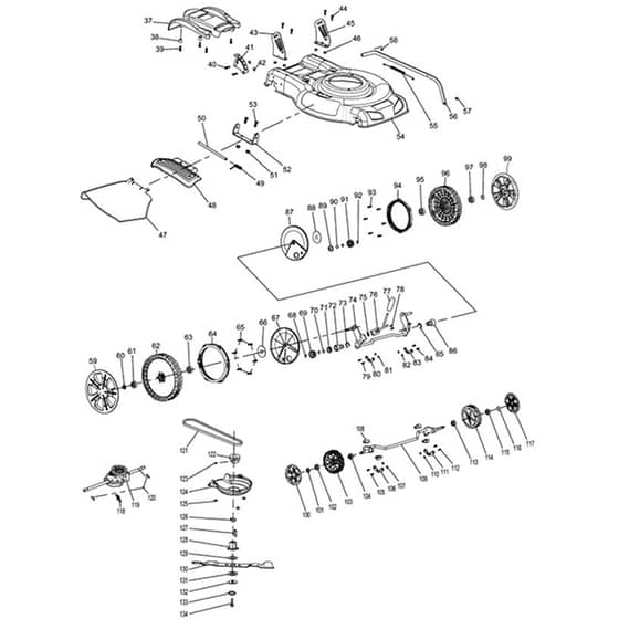 Makita PLM5121N2 - Petrol Lawn Mower - Power Tool 02 Diagram