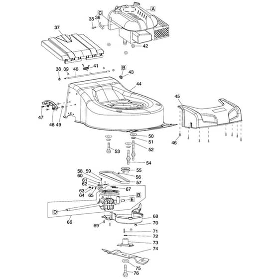 Makita PM4601S - Petrol Lawn Mower - Power Tool 02 Diagram