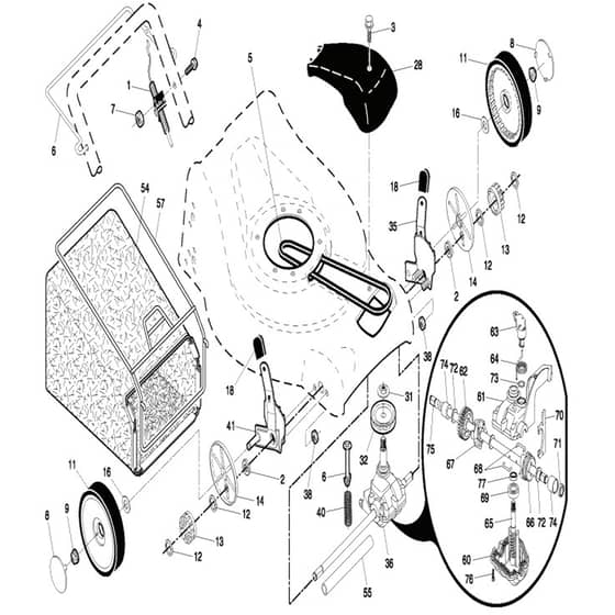 McCulloch PM555 SD - 96141001700 - 2007-08 - Drive Parts Diagram