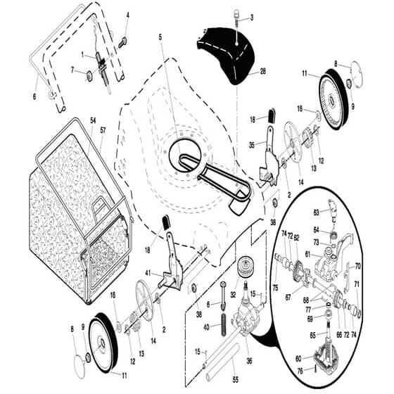 McCulloch PM555 SD - 96141001701 - 2007-08 - Drive Parts Diagram