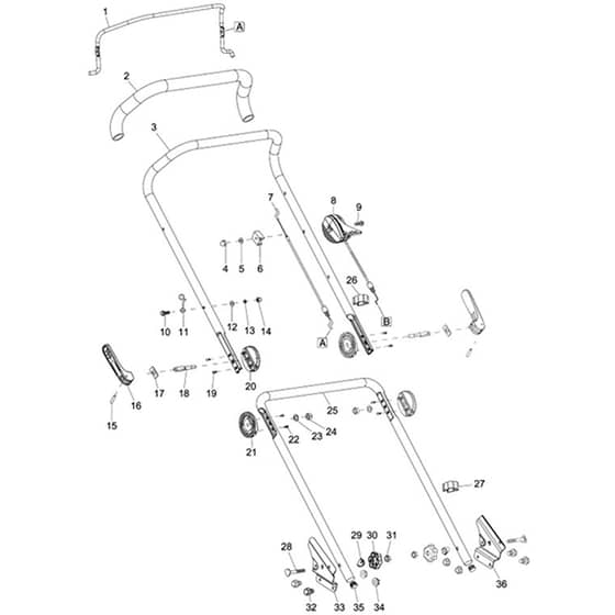 Makita PM-46NBC - Petrol Lawn Mower - Power Tool 01 Diagram