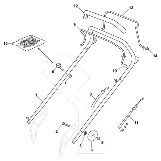 POWER 53 SE B - 2018-2019 - 292162521/STX - Stiga Rotary Mower Handle Upper Part Diagram