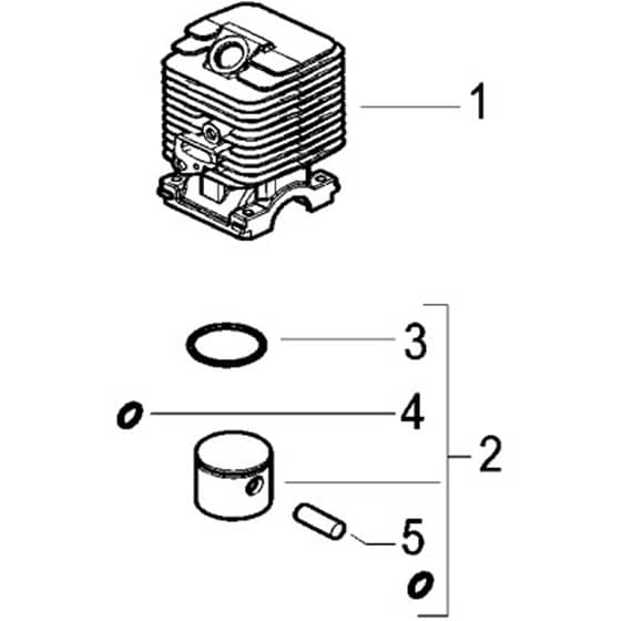 McCulloch PREMIO B - 2007-05 - Cylinder Piston Parts Diagram