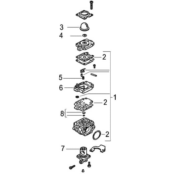 McCulloch PREMIO BTX - 2007-05 - Carburettor Parts Diagram