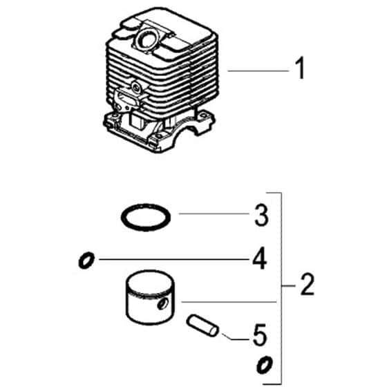 McCulloch PREMIO L - 2007-05 - Cylinder Piston Parts Diagram