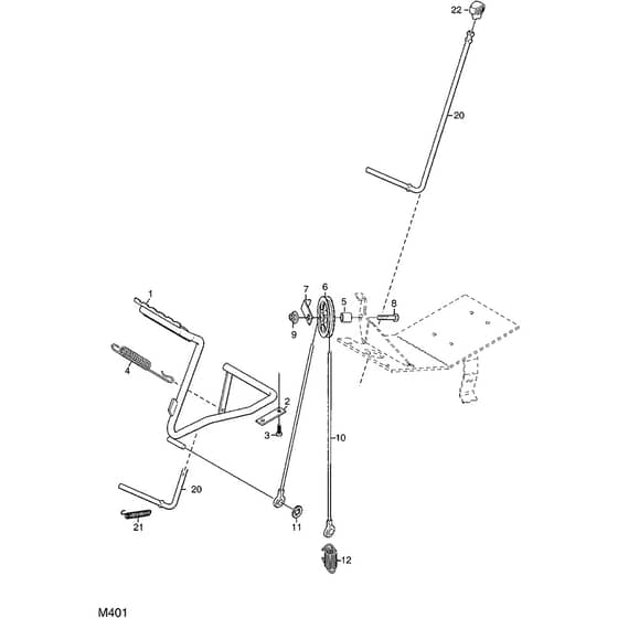 Primo - 2009 - 13-2412-02 - Mountfield Front Mower Deck Lifting Diagram