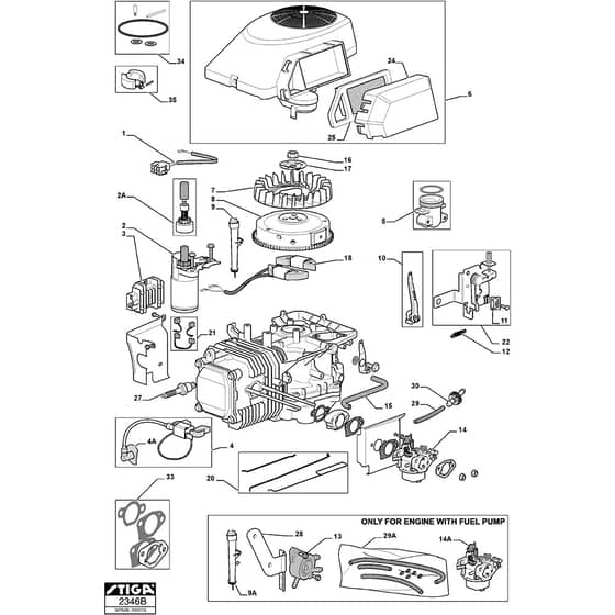 Primo - 2009 - 13-2412-02 - Mountfield Front Mower Starter Motor Diagram