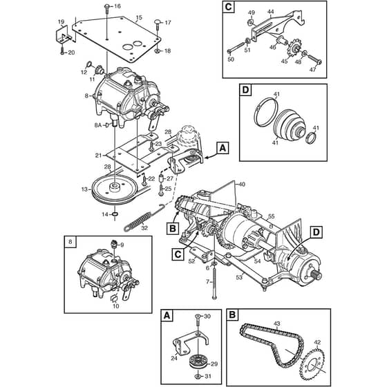 Primo - 2009 - 13-2412-02 - Mountfield Front Mower Transmission Diagram