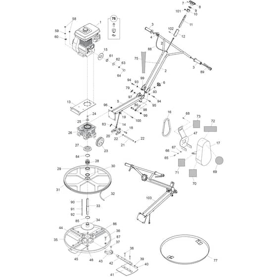 Belle Pro 600X - Main Assembly (Petrol) (From MT01991448)