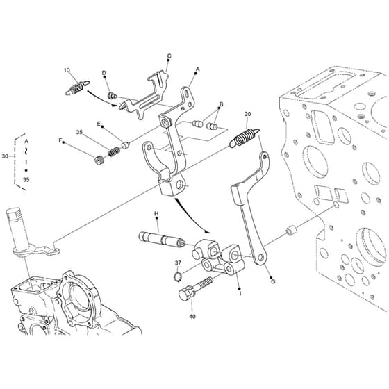 Toro ProLine 113cm - 31040 (324000167 - 324000174) Governor Fork Lever