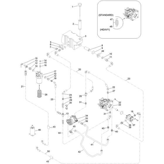 Toro ProLine 113cm - 31040 (324000167 - 324000174) Hydraulic No. 1