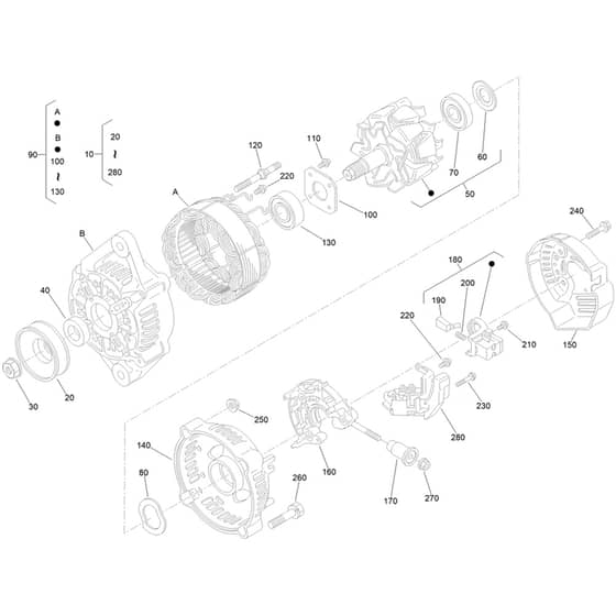 Toro ProLine 113cm - 31040 (324000285 - 324999999) Alternator Components