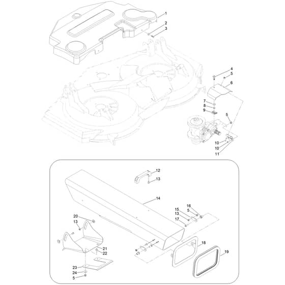 Toro ProLine 113cm - 31040 (324000285 - 324999999) Cutting Deck Cover and Chute