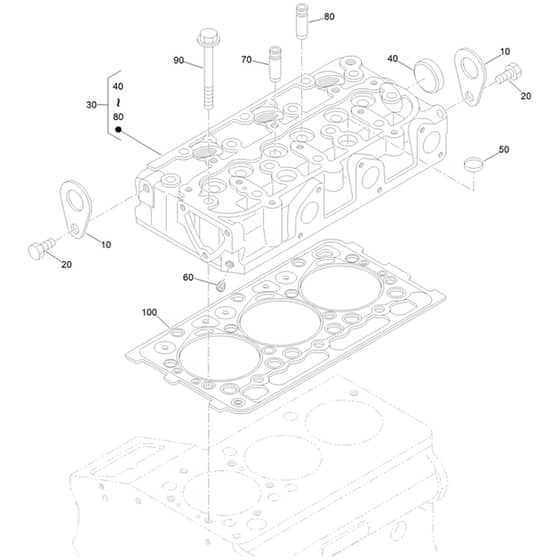 Toro ProLine 113cm - 31040 (324000285 - 324999999) Cylinder Head