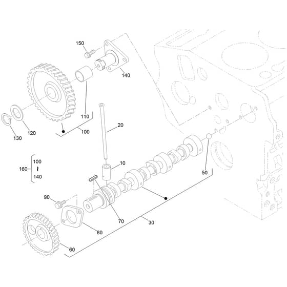 Toro ProLine 113cm - 31040 (324000285 - 999999999) Camshaft and Idle Gear Shaft