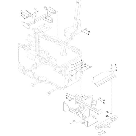 Toro ProLine 113cm - 31040 (324000285 - 999999999) Central Bar and Rear Axle Frame