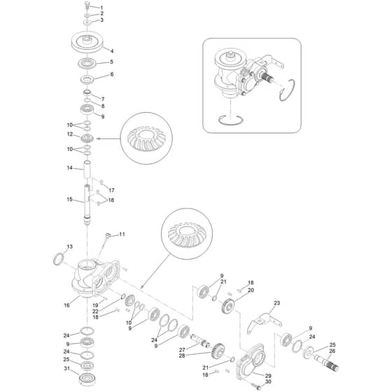 Toro ProLine 113cm - 31040 (324000285 - 999999999) Cutting Deck Gearbox