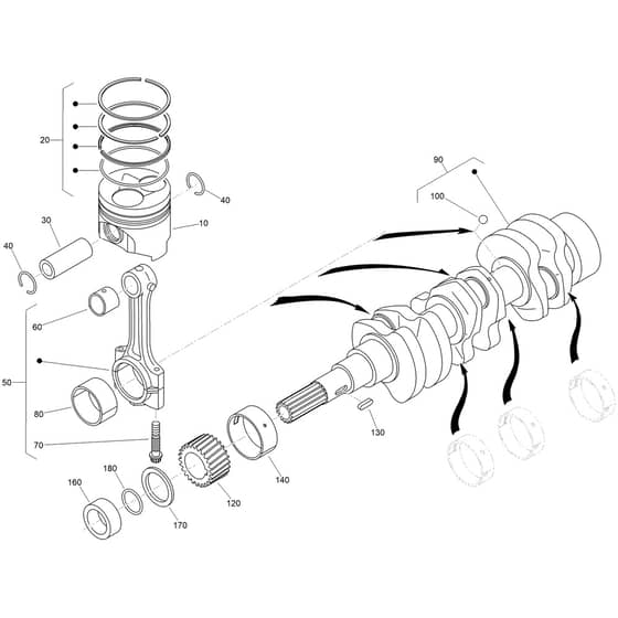 Toro ProLine 113cm - 31040 (324000285 - 999999999) Piston and Crankshaft