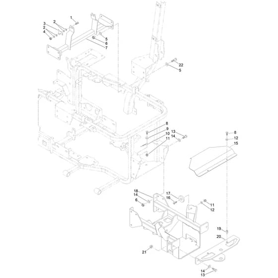 Toro ProLine 113cm - 31040 (324000000 - 324000166) Central Bar and Rear Axle Frame