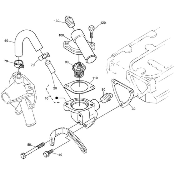 Toro ProLine 113cm - 31040 (324000000 - 324000166) Water Flange and Thermostat