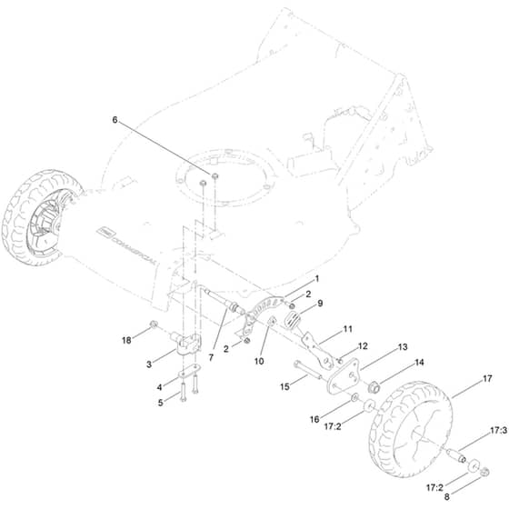 Toro Proline Heavy-Duty BBC 53cm - 22285 (417000000 - 417499999) Front Wheel and Height-of-Cut