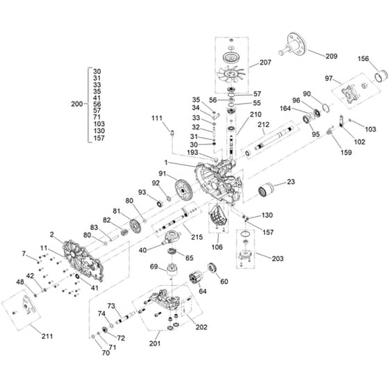 Toro Proline Mid-Size 122cm - 44424TE (413000000 - 417999999) RH Transmission No. 147-0363