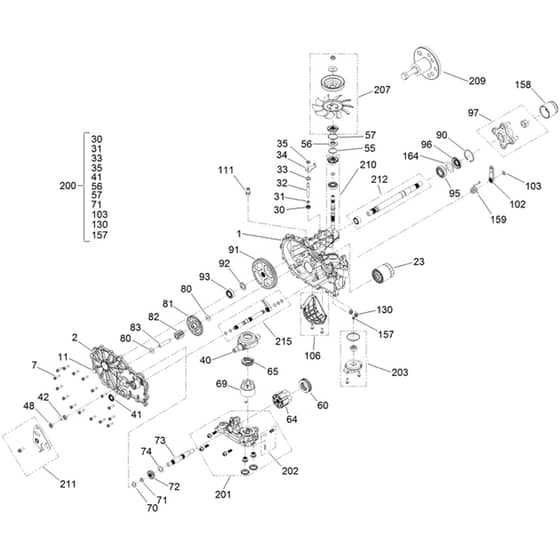Toro Proline Mid-Size 122cm - 44424TE (406500000 - 406610857) RH Transmission No. 138-4872
