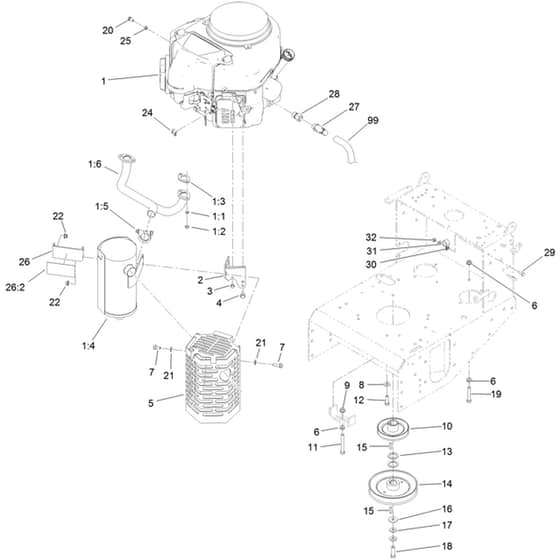 Toro Proline Mid-Size - 31914 (410300000 - 411999999) Engine and Muffler