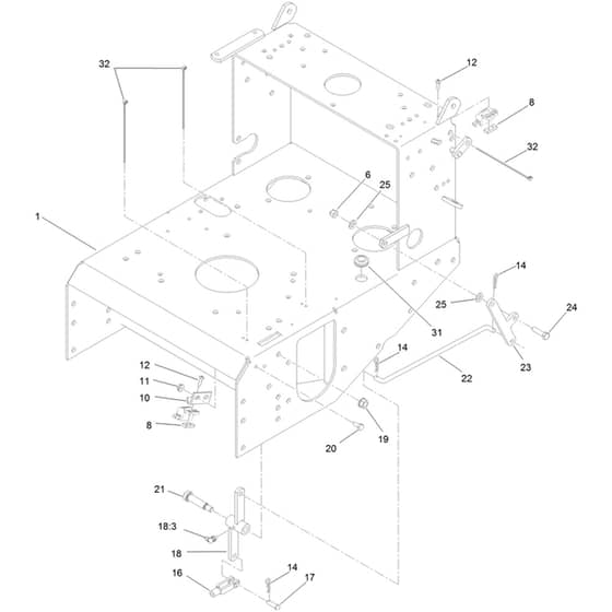 Toro Proline Mid-Size - 31914 (405300000 - 410299999) Frame and Linkage