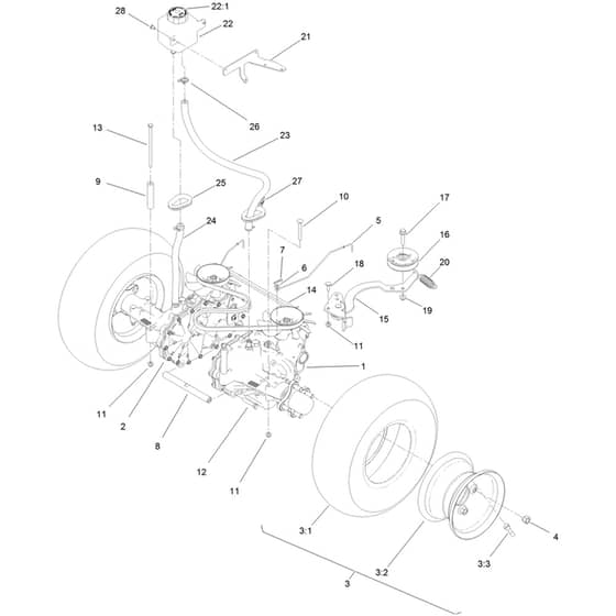 Toro Proline Mid-Size 91cm - 44410TE (406500000 - 406610836) Transmission