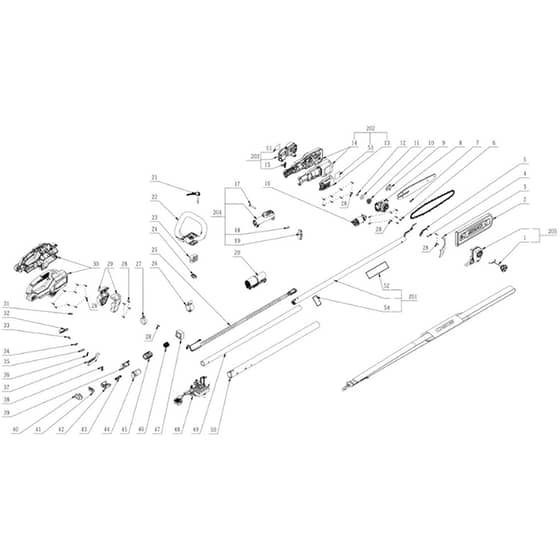 EGO PS1000E - Pole Saw (Apr 2023) Main Assy Diagram