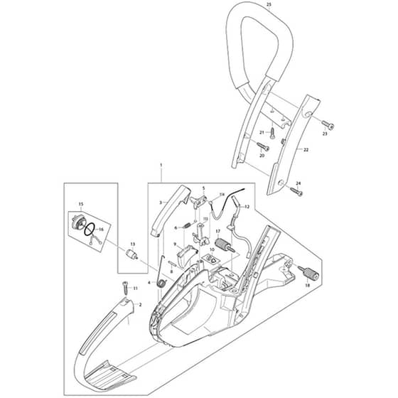 Makita PS-5105CX - Petrol Chain Saw - Power Tool 01 Diagram