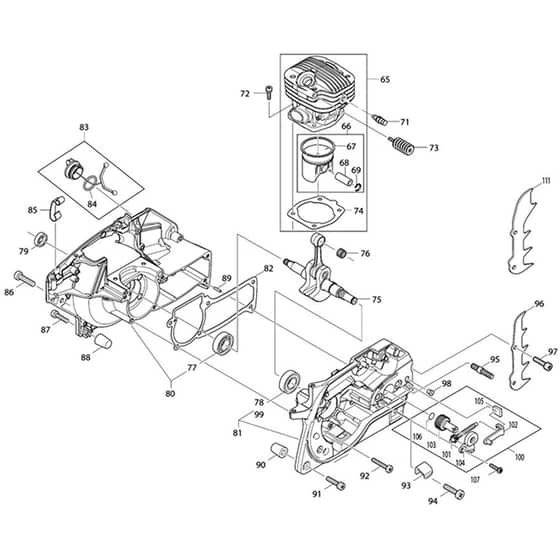 Makita PS-5105H - Petrol Chain Saw - Power Tool 03 Diagram