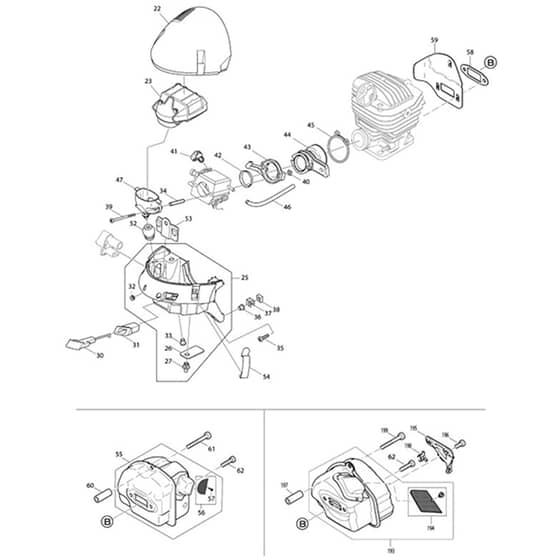 Makita PS-6400 - Engine Chain Saw - Power Tool 02 Diagram