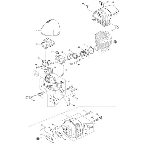 Makita PS-7310H - Petrol Chain Saw - Power Tool 02 Diagram