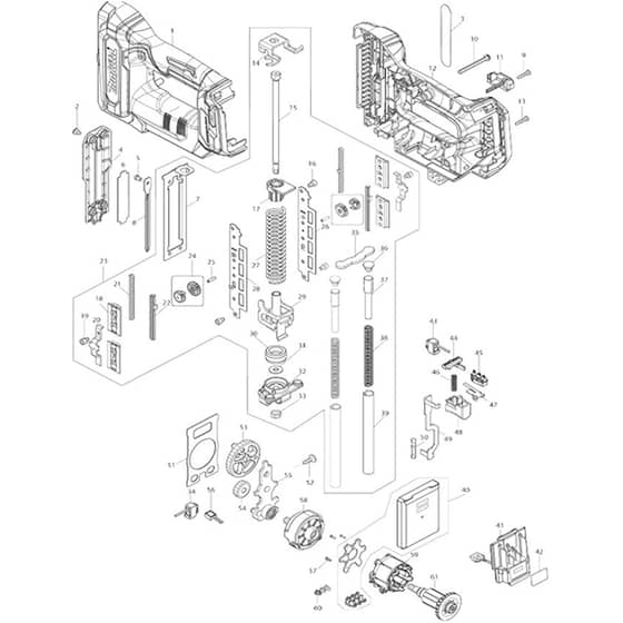 Makita PT001G - Cordless Pin Nailer - Power Tool 01 Diagram