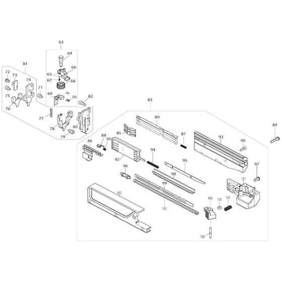 Makita PT001G - Cordless Pin Nailer - Power Tool 02 Diagram
